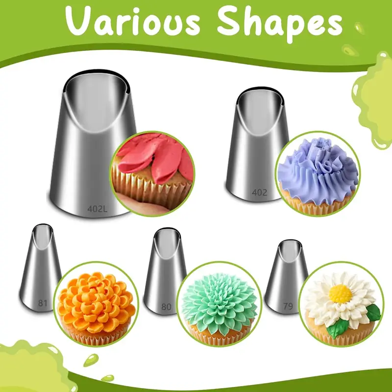 Kitchen Baking Decor - 5 Buah Set Nozel Pipa Baja