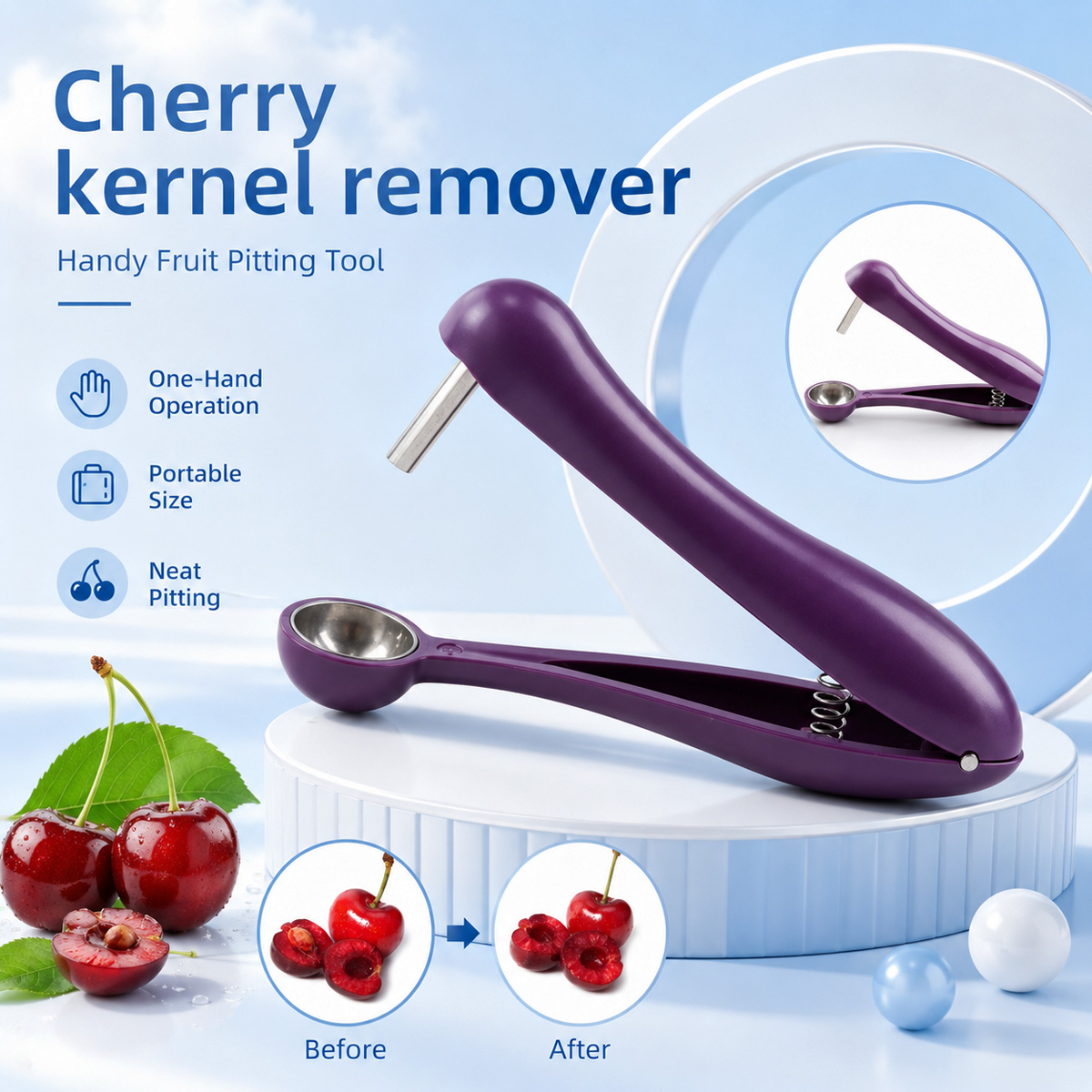Kitchen Tools For Baking - Alat Pengupas Biji Ceri Genggam dan