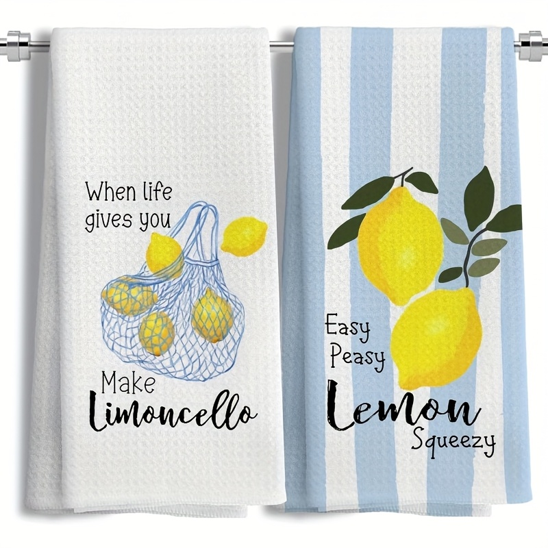 Kitchen Baking Decor - 2 Buah, Handuk Dapur Lemon Mesh,